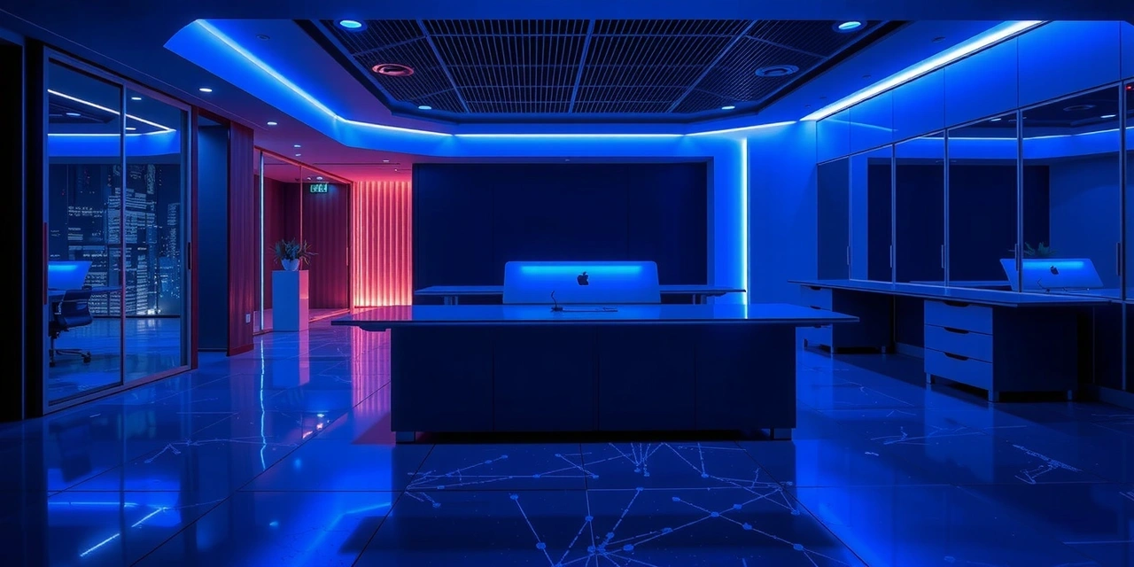 Empty high-tech corporate environment in Tokyo